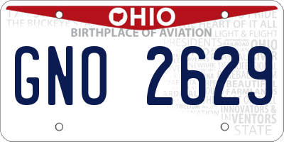 OH license plate GNO2629