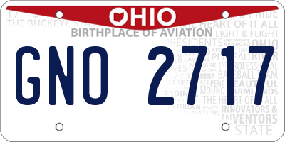 OH license plate GNO2717