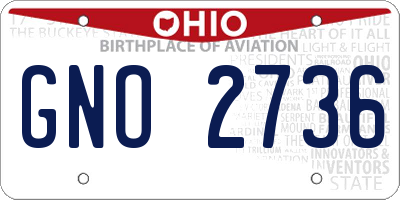 OH license plate GNO2736