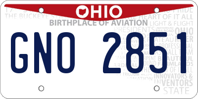 OH license plate GNO2851