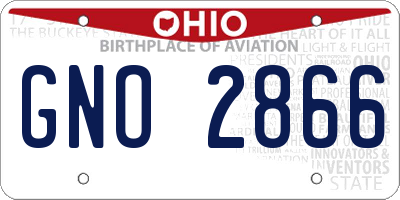OH license plate GNO2866