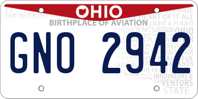 OH license plate GNO2942