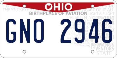 OH license plate GNO2946