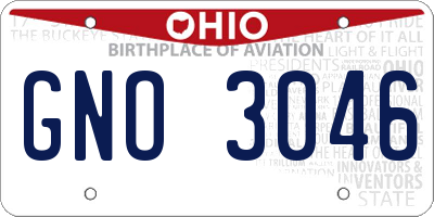 OH license plate GNO3046