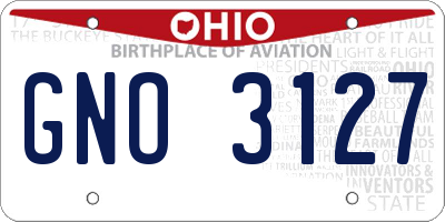 OH license plate GNO3127