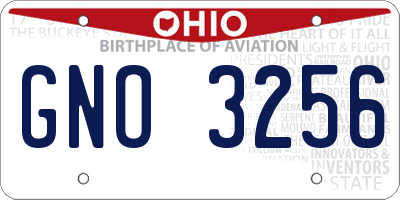 OH license plate GNO3256