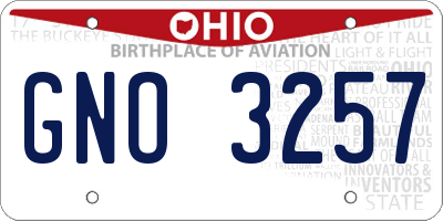 OH license plate GNO3257