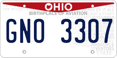 OH license plate GNO3307