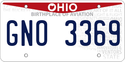 OH license plate GNO3369