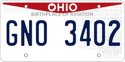OH license plate GNO3402
