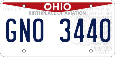 OH license plate GNO3440