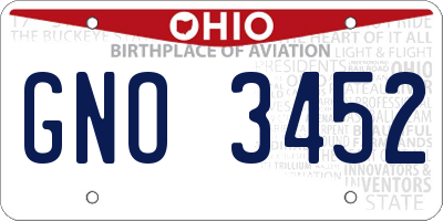 OH license plate GNO3452