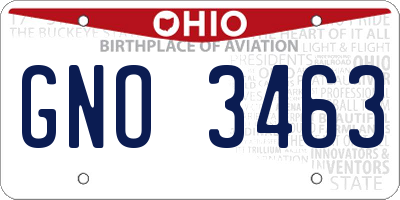 OH license plate GNO3463