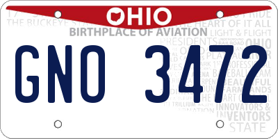 OH license plate GNO3472