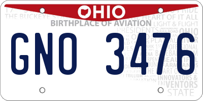 OH license plate GNO3476