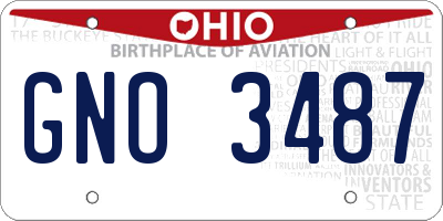 OH license plate GNO3487