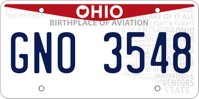 OH license plate GNO3548