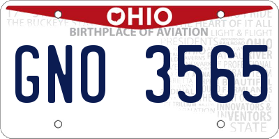 OH license plate GNO3565