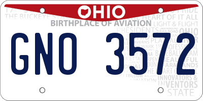 OH license plate GNO3572