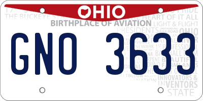 OH license plate GNO3633