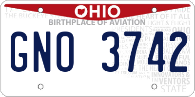 OH license plate GNO3742