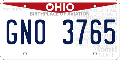 OH license plate GNO3765