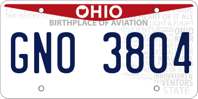 OH license plate GNO3804