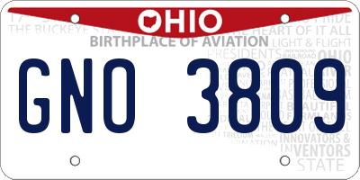 OH license plate GNO3809