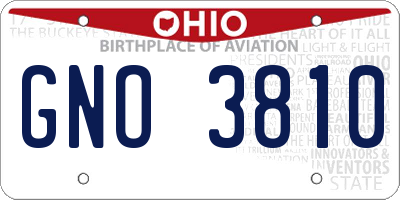 OH license plate GNO3810