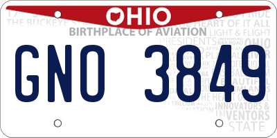 OH license plate GNO3849