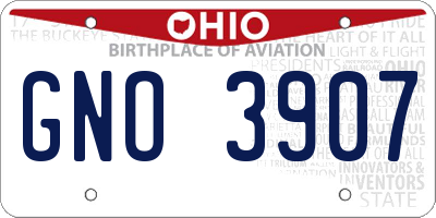 OH license plate GNO3907