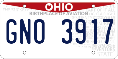 OH license plate GNO3917
