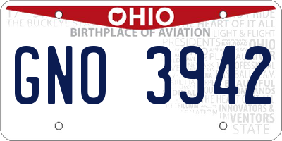 OH license plate GNO3942