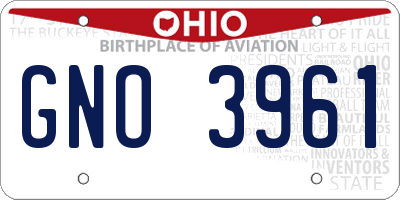 OH license plate GNO3961