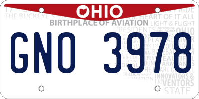OH license plate GNO3978