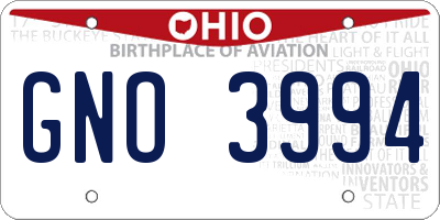 OH license plate GNO3994