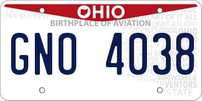 OH license plate GNO4038