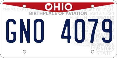 OH license plate GNO4079