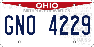 OH license plate GNO4229