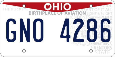 OH license plate GNO4286