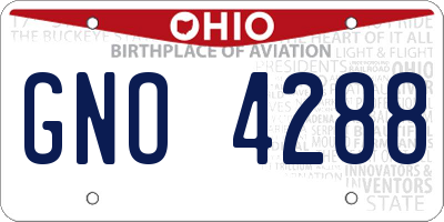 OH license plate GNO4288