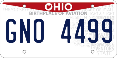 OH license plate GNO4499