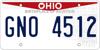 OH license plate GNO4512