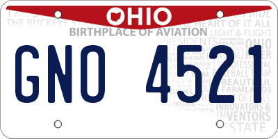 OH license plate GNO4521