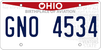 OH license plate GNO4534