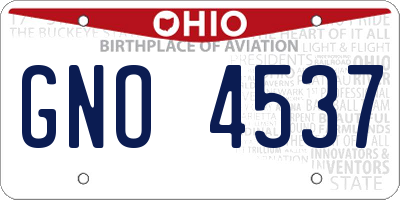 OH license plate GNO4537