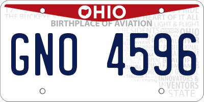 OH license plate GNO4596