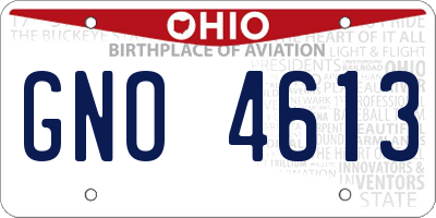 OH license plate GNO4613