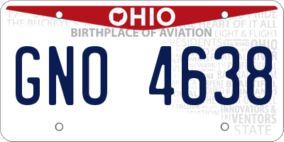 OH license plate GNO4638