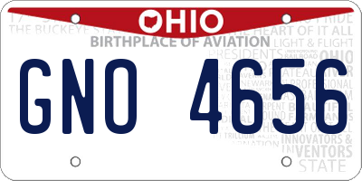 OH license plate GNO4656